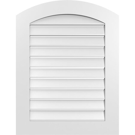 Ekena Millwork Arch Top Surface Mount PVC Gable Vent: Non-Functional, w/ 3-1/2"W x 1"P Standard Frame, 26"W x 32"H GVPAR26X3201SN